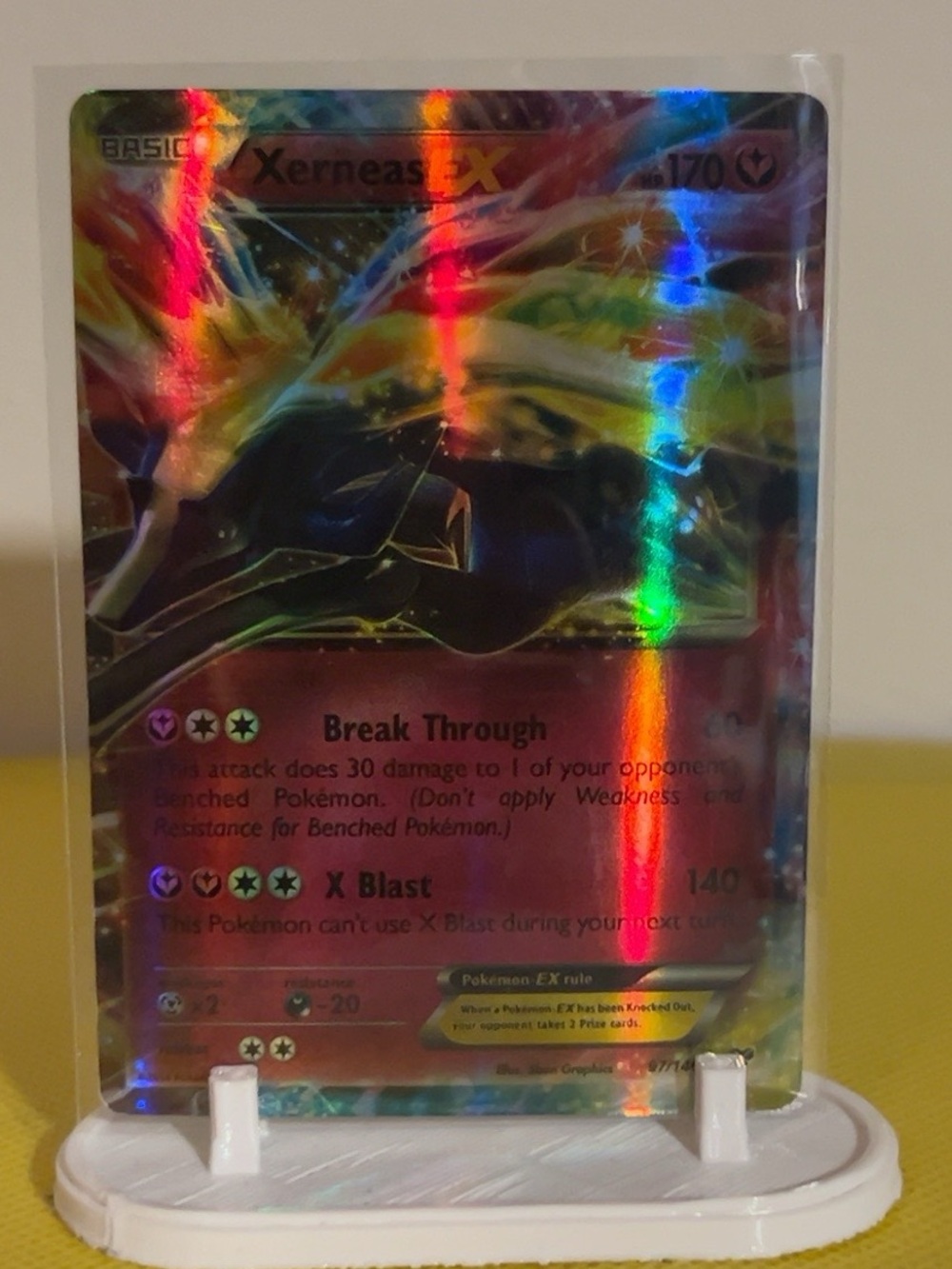 Xerneas EX Holographic and Cabalion Pokemon trading Card-